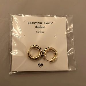 Emerald Green Gold Hoop Earrings